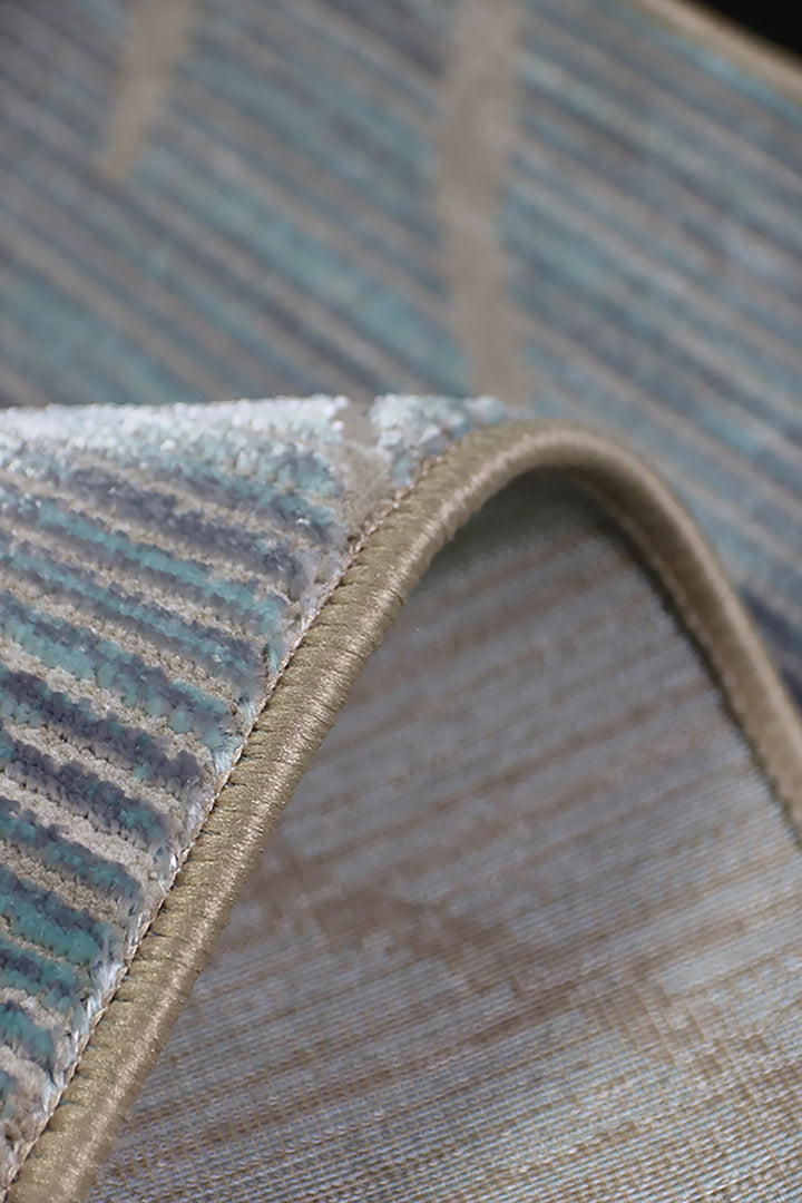 Turkish Modern Festival - 3.3 x 4.9 FT - Blue - Superior Comfort, Modern Style Accent Rugs