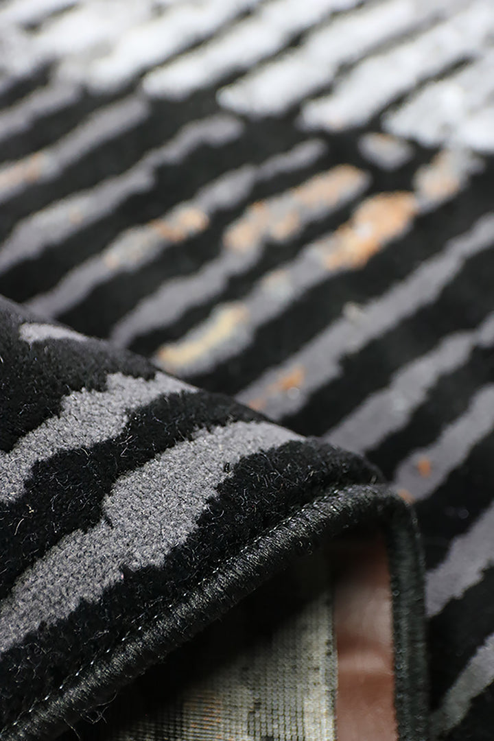 Turkish Modern Festival - 3.9 x 5.9 FT - Black - Superior Comfort, Modern Style Accent Rugs