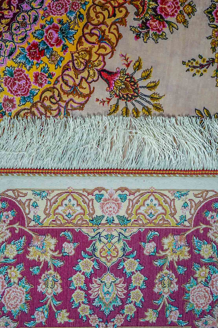 Premium Abrisham Persian Rug 1600 Reeds - Red