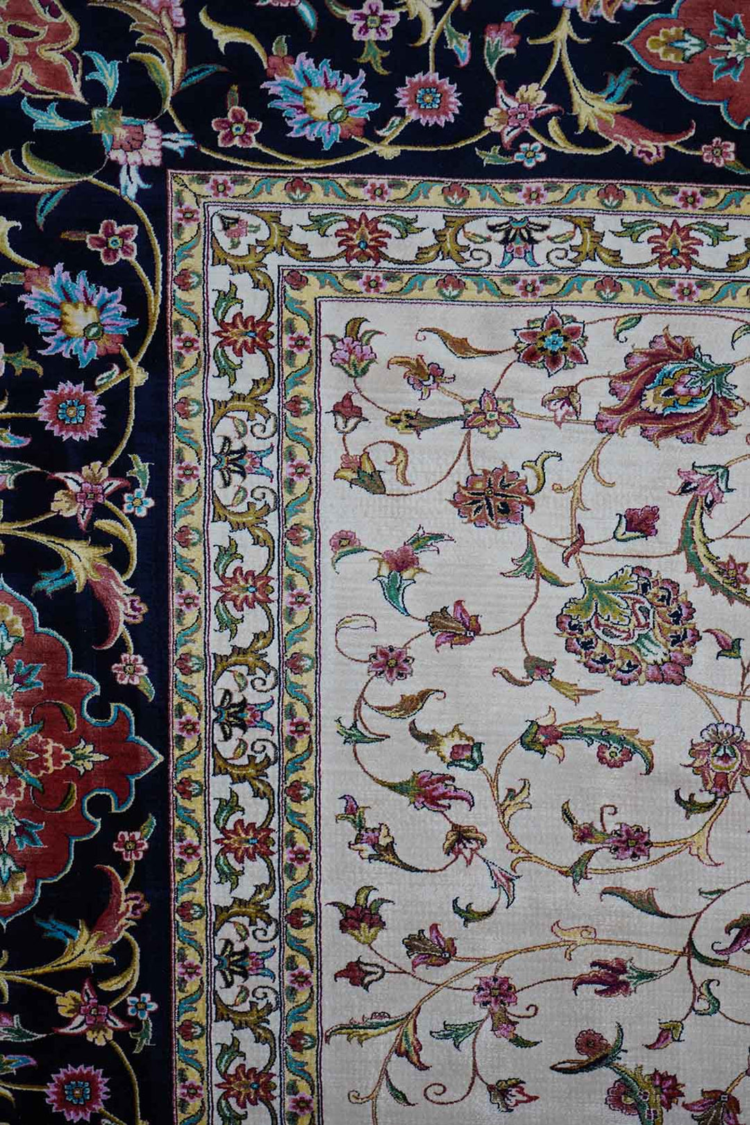 Premium Abrisham Persian Rug 1600 Reeds - Cream