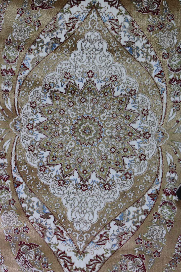 Turkish Modern  Festival Wd Rug  - 6.5 x 9.8 FT - Beige -  Luxurious Woven Masterpiece 50% Off!