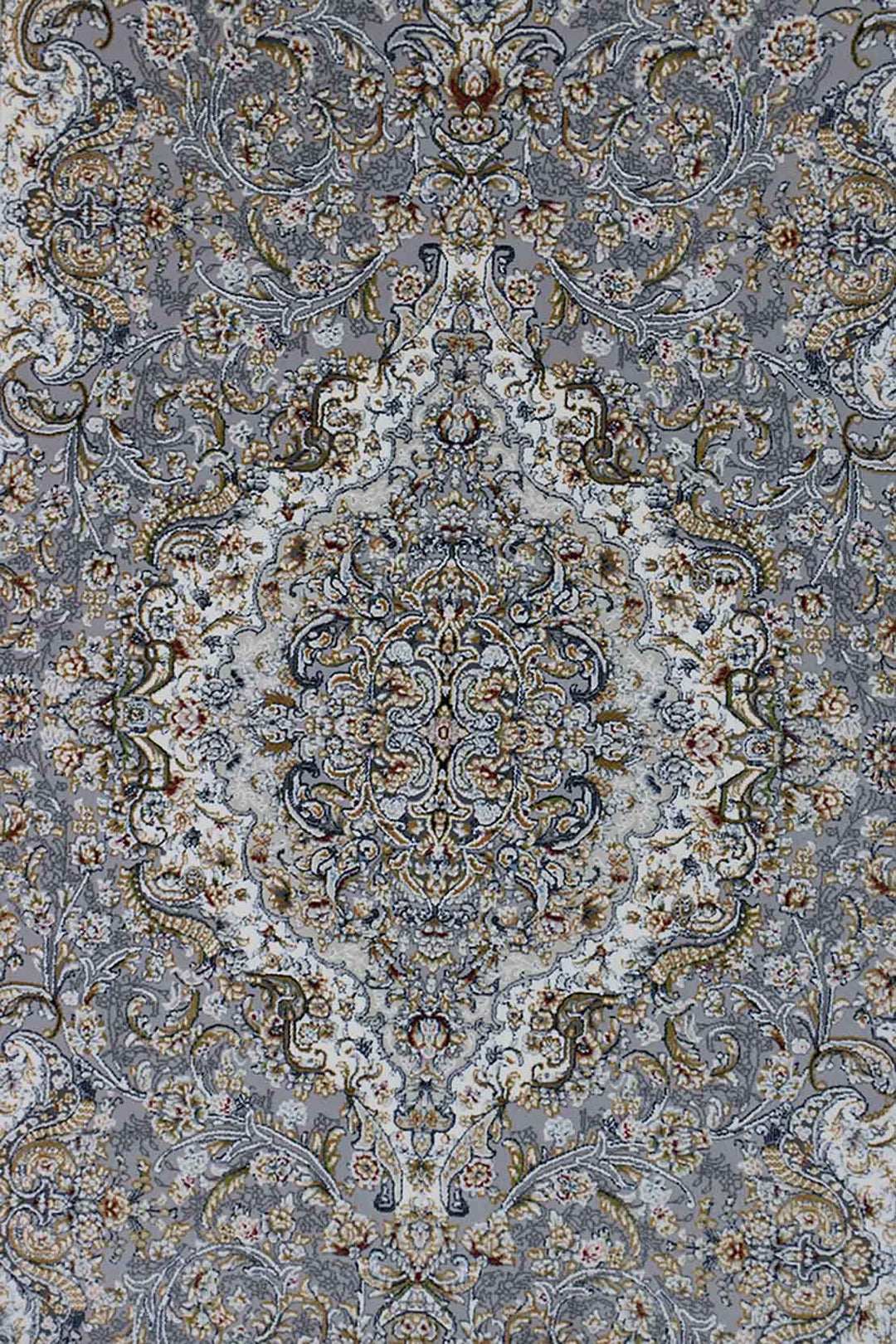 Iranian Premium Quality Authentic 1500 Rug - 2.6 x 4.9 FT - Gray - Resilient Construction for Long-Lasting Use
