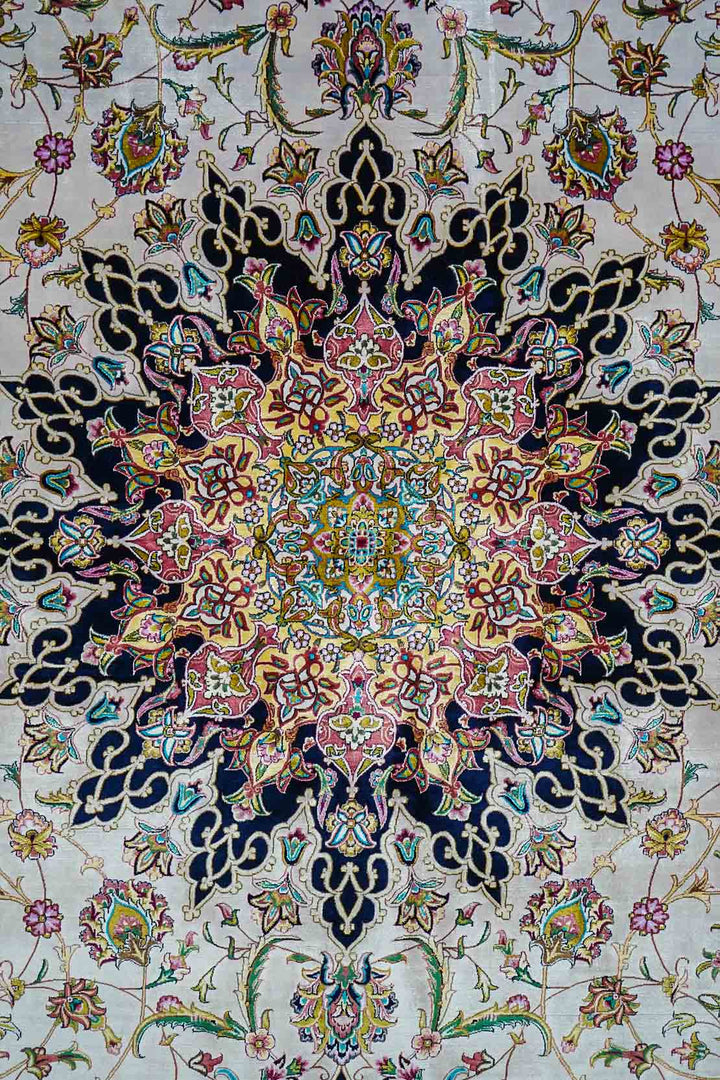 Premium Abrisham Persian Rug 1600 Reeds - Cream