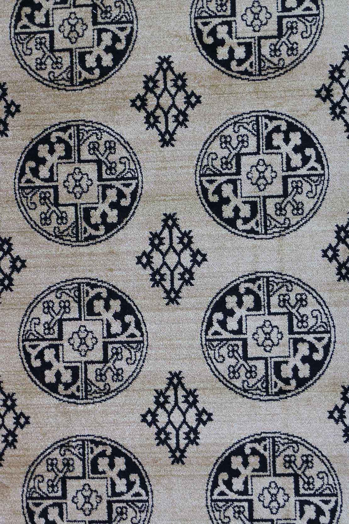 Turkish Modern  Festival Wd Rug  - 3.2 x 6.5 FT - Beige -  Luxurious Woven Masterpiece 50% Off!