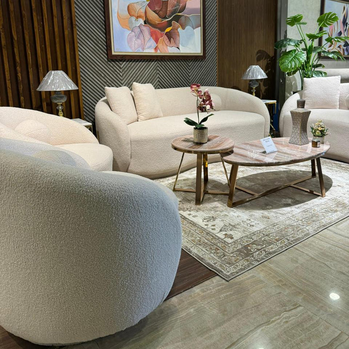 Modern Cloud Couch with Soft Boucle Upholstered, 7 Seaters Comfy Couch for Living Room Home Office