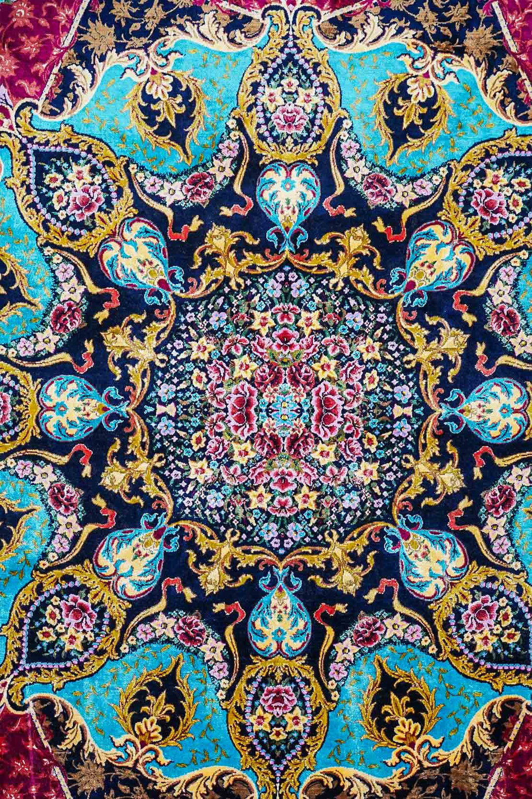 Premium Abrisham Persian Rug 1600 Reeds - Red