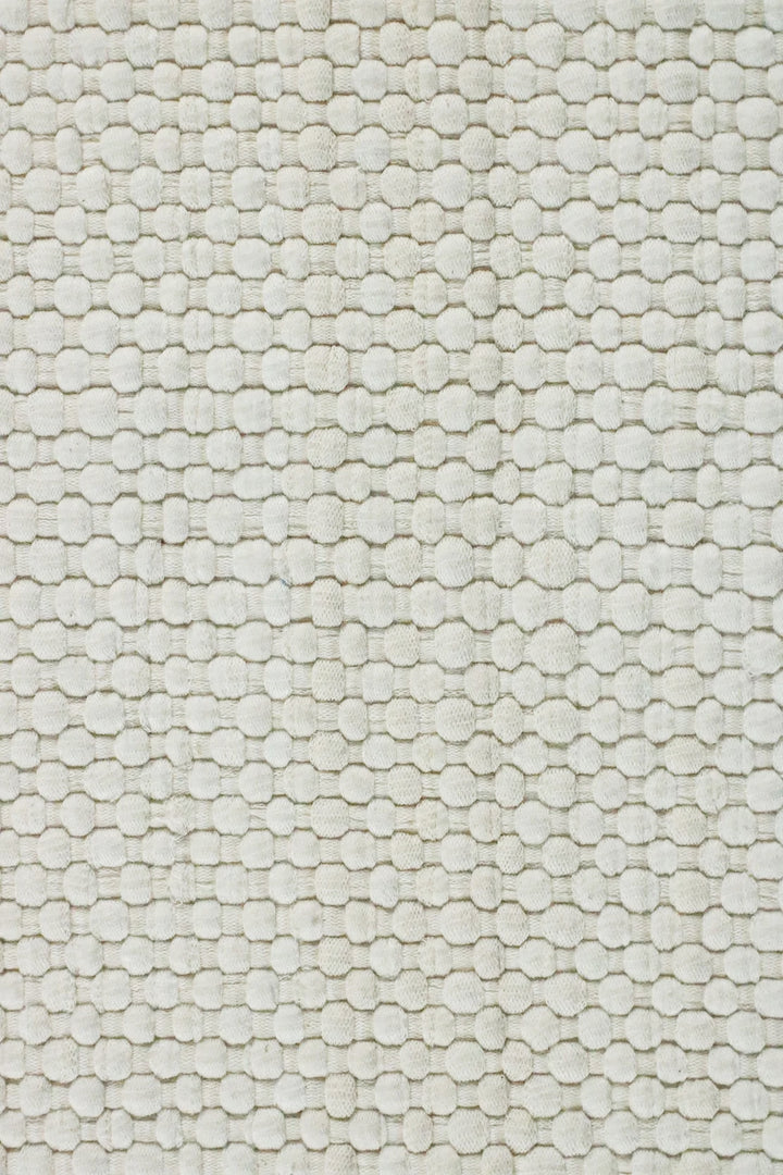 Hand Woven Modern Khaddi Rug - 3.9 x 5.9 FT - Off white