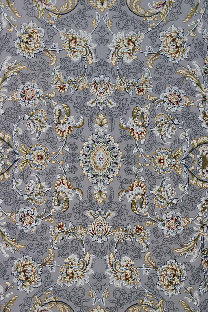 Iranian Premium Quality Authentic 1500 Rug - 2.6 x 4.9 FT - Gray - Resilient Construction for Long-Lasting Use