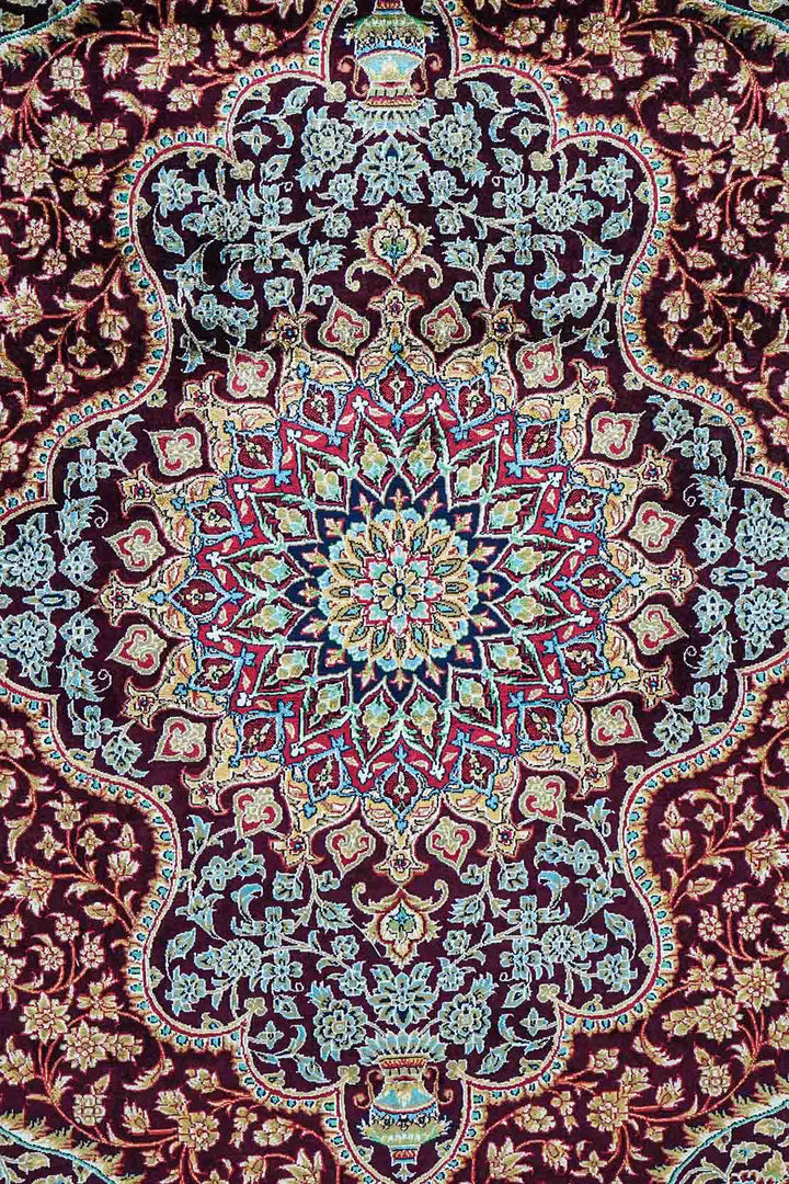 Premium Abrisham Persian Rug 1200 Reeds - Red