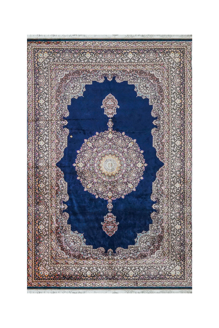 Premium Abrisham Persian Rug 1600 Reeds - Blue