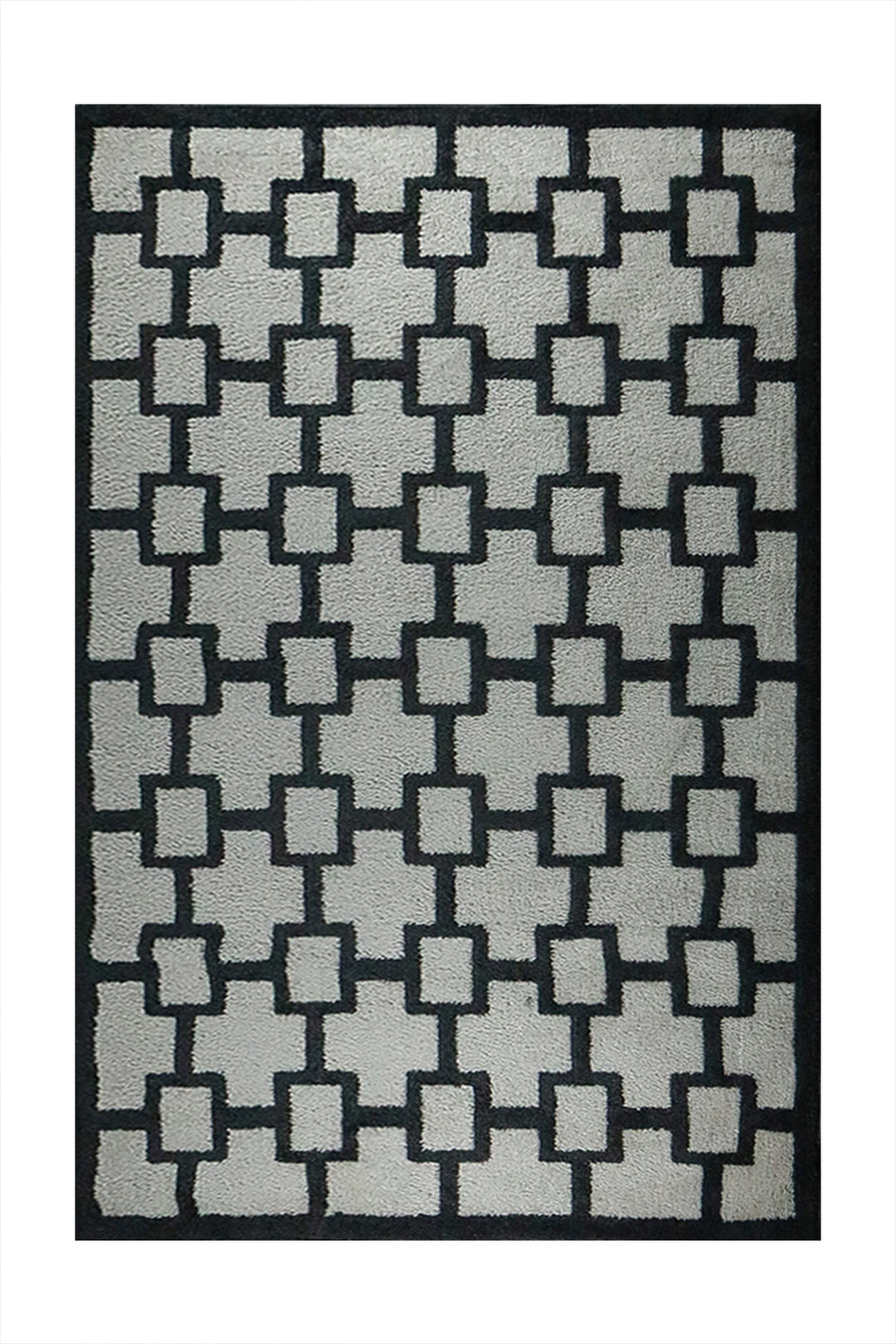 Turkish Plush and Soft Festival WD Shaggy Rug -5.3 x 7.5 FT - Gray and Black - Fluffy Furry Floor Decor Shaggy Rug