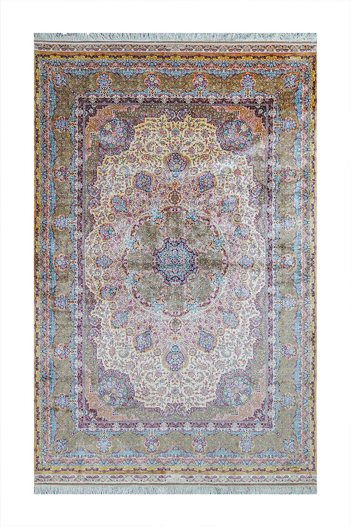 Premium Abrisham Persian Rug 1600 Reeds - Cream