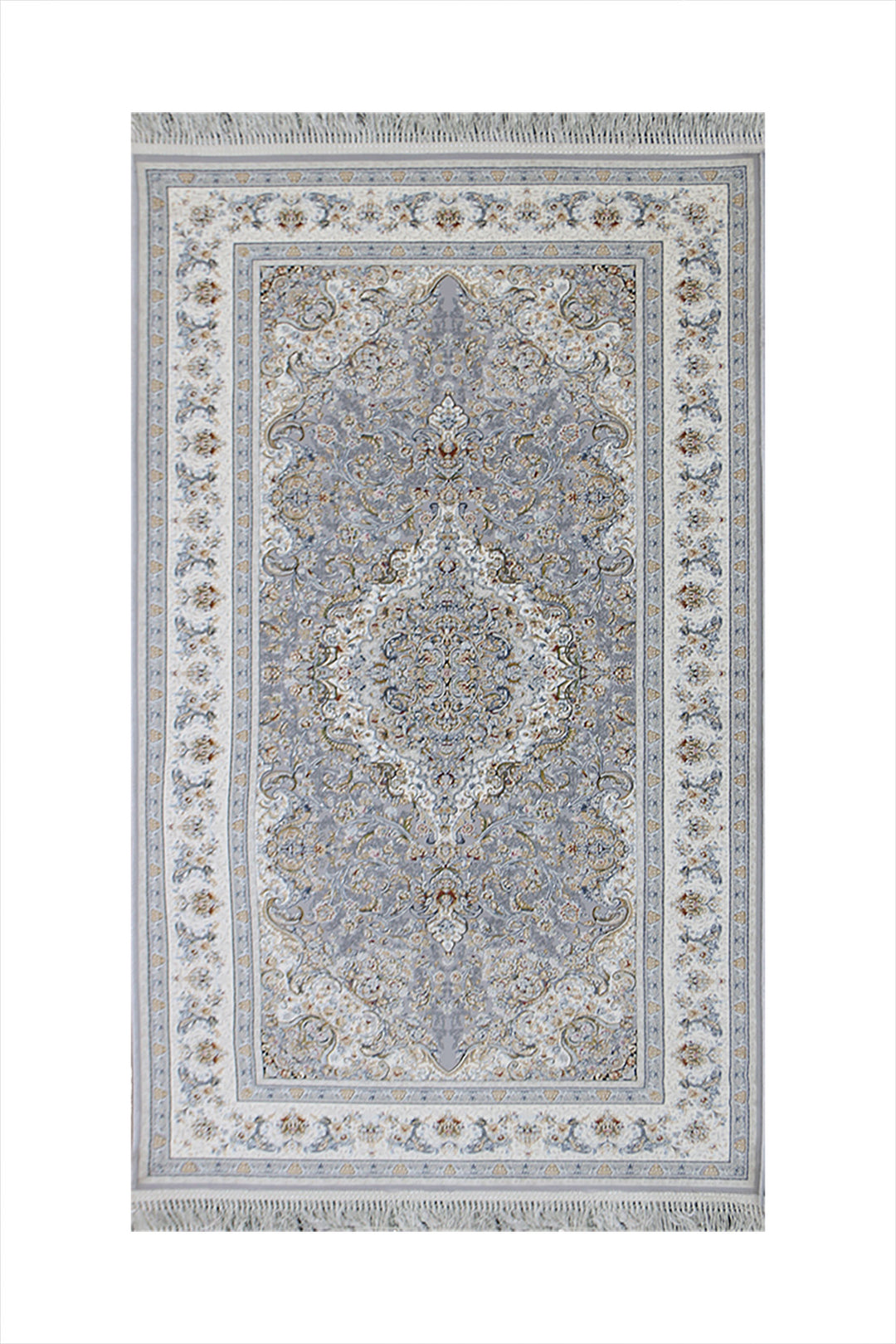 Iranian Premium Quality Authentic 1500 Rug - 2.6 x 4.9 FT - Gray - Resilient Construction for Long-Lasting Use