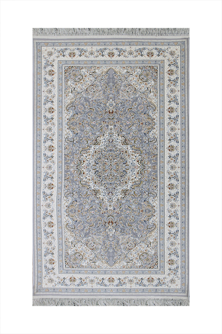 Iranian Premium Quality Authentic 1500 Rug - 2.6 x 4.9 FT - Gray - Resilient Construction for Long-Lasting Use