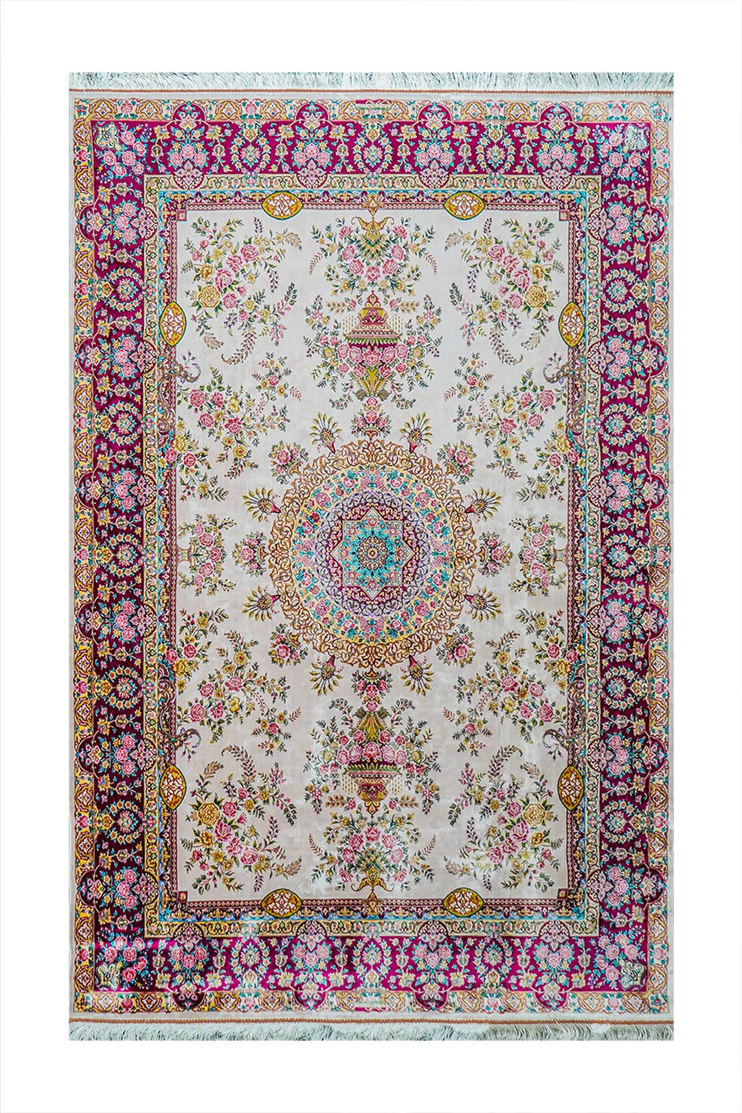 Premium Abrisham Persian Rug 1600 Reeds - Red