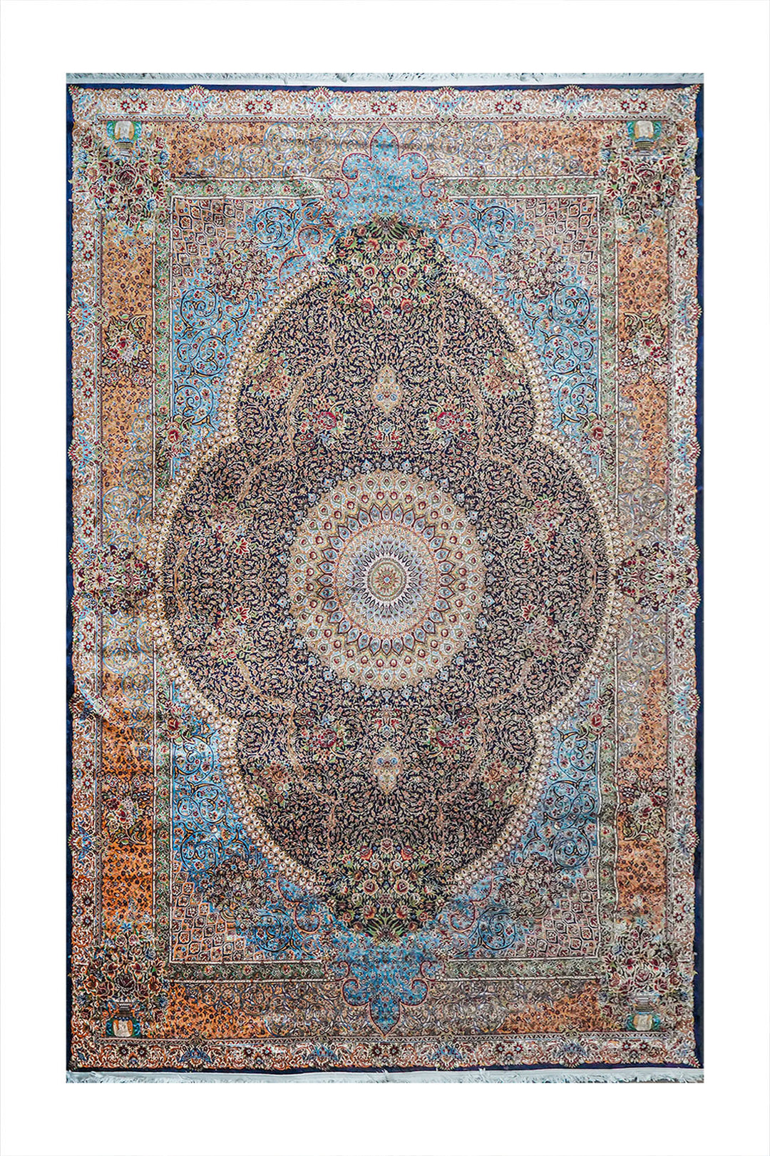 Premium Abrisham Persian Rug 1200 Reeds - Blue