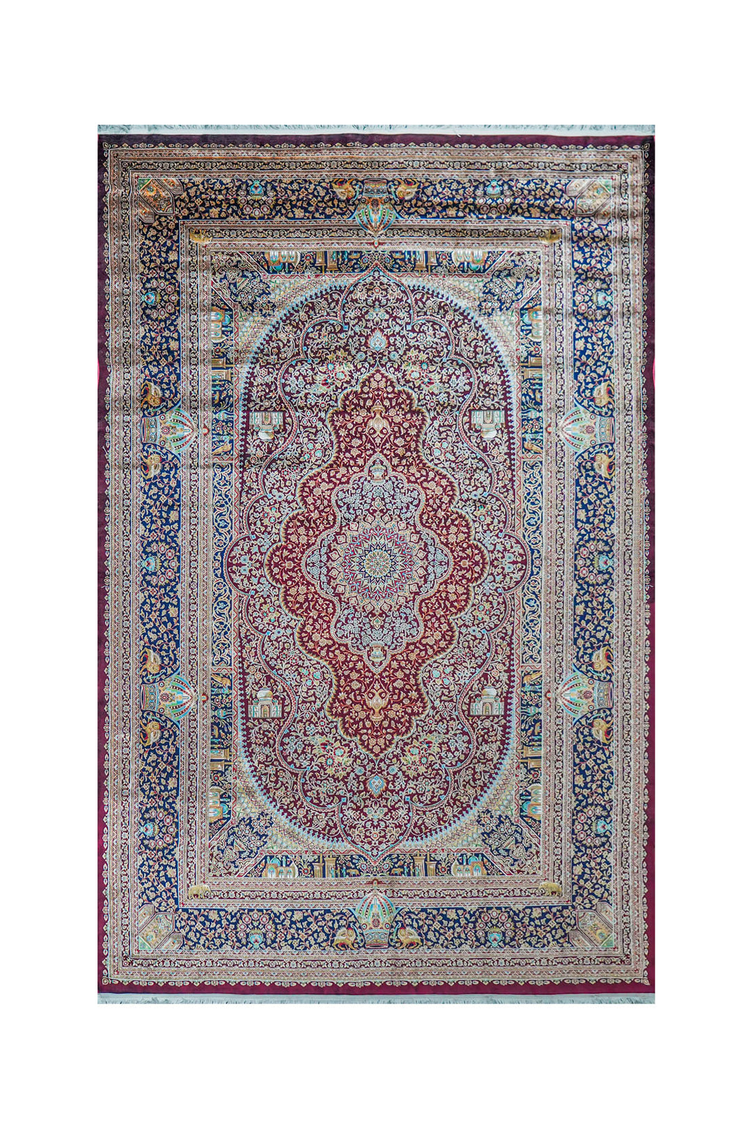 Premium Abrisham Persian Rug 1200 Reeds - Red