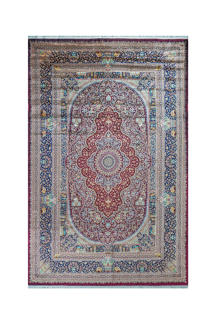 Premium Abrisham Persian Rug 1200 Reeds - Red