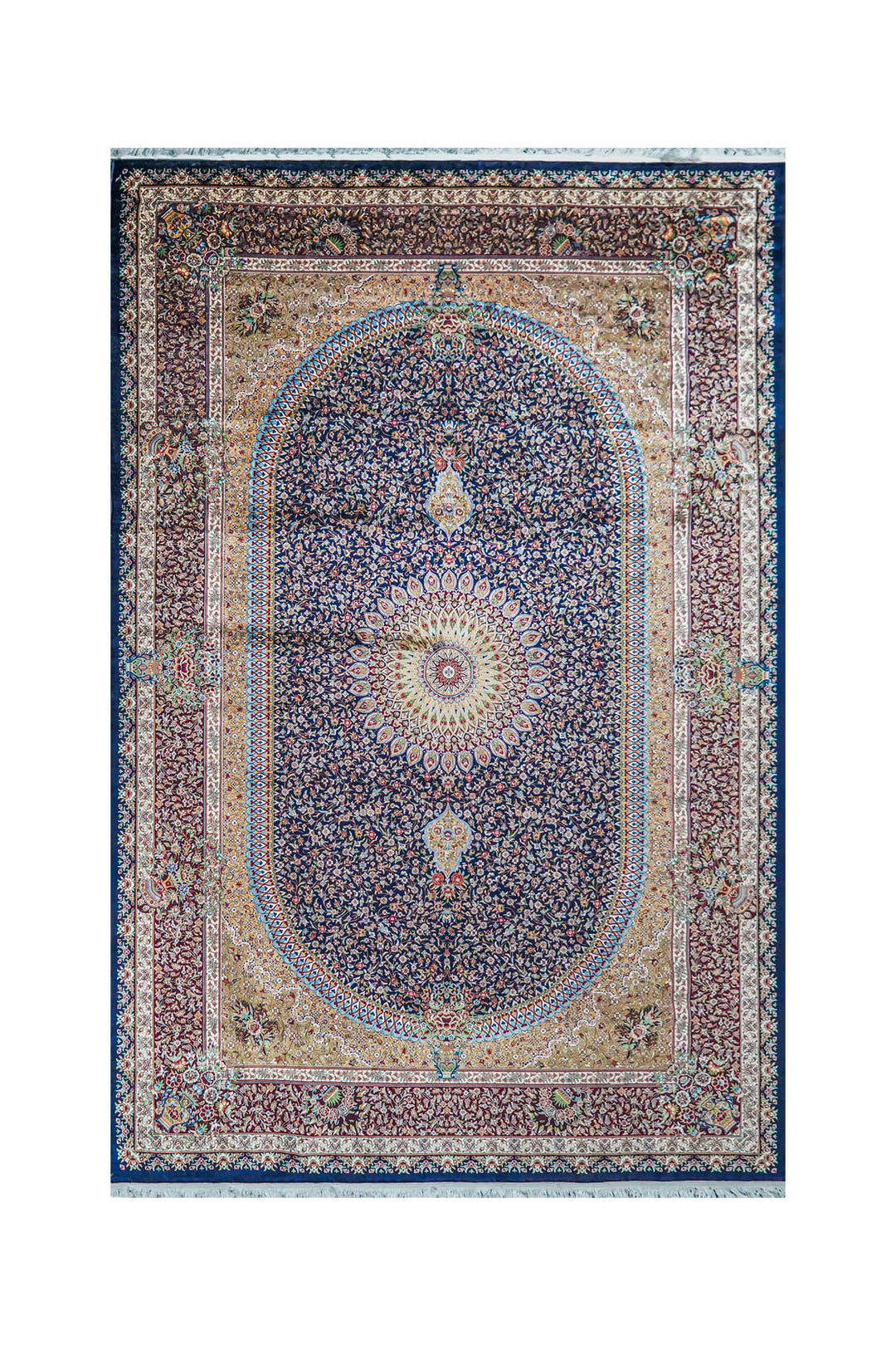 Premium Abrisham Persian Rug 1200 Reeds - Blue