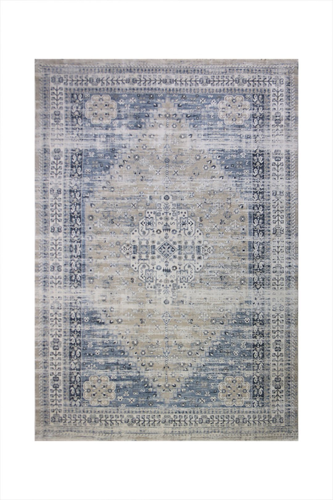 <p>Turkish Modern <strong>Elements Rug</strong>  - Blue - 6.5 x 9.8 FT</p>