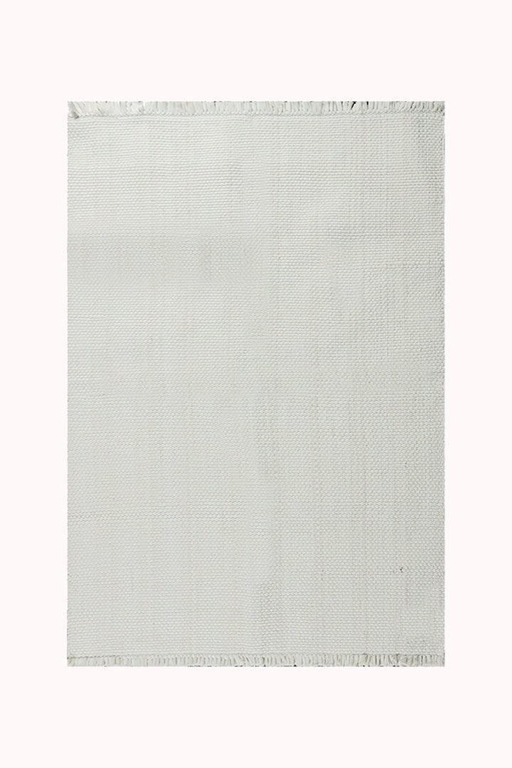 Hand Woven Modern Khaddi Rug - 3.9 x 5.9 FT - Off white