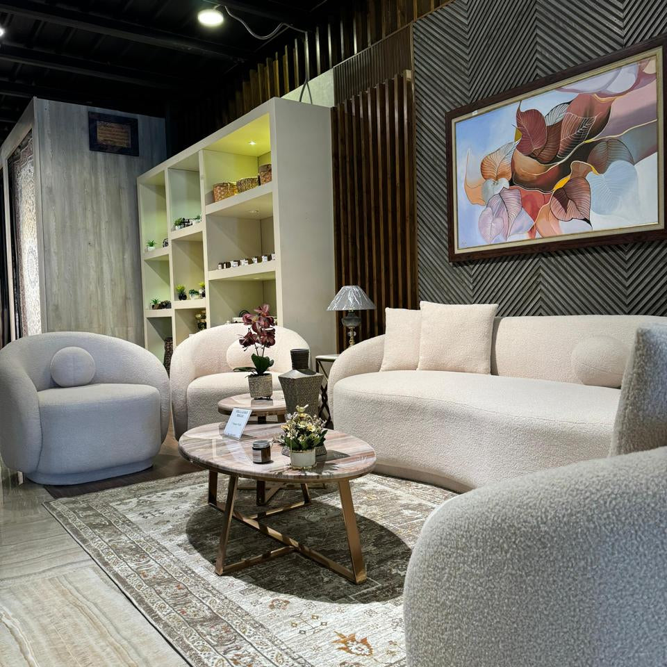 Modern Cloud Couch with Soft Boucle Upholstered, 7 Seaters Comfy Couch for Living Room Home Office