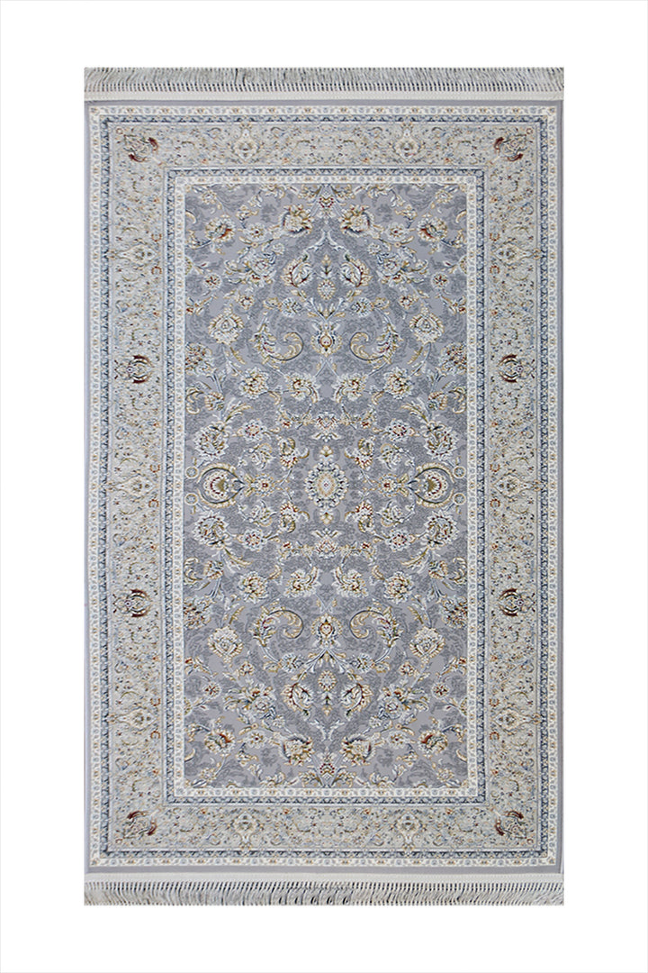 Iranian Premium Quality Authentic 1500 Rug - 2.6 x 4.9 FT - Gray - Resilient Construction for Long-Lasting Use
