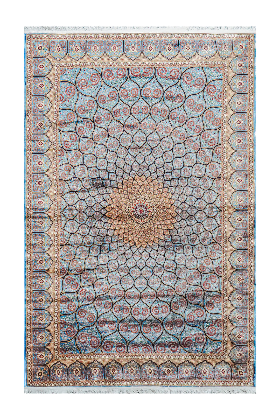 Premium Abrisham Persian Rug 1200 Reeds - Blue