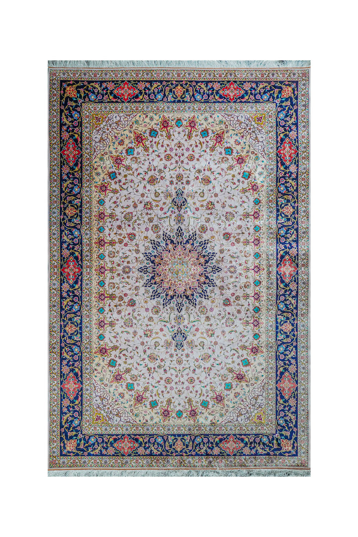 Premium Abrisham Persian Rug 1600 Reeds - Cream