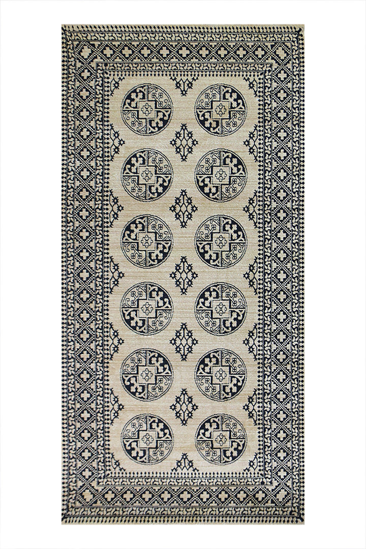 Turkish Modern  Festival Wd Rug  - 3.2 x 6.5 FT - Beige -  Luxurious Woven Masterpiece 50% Off!