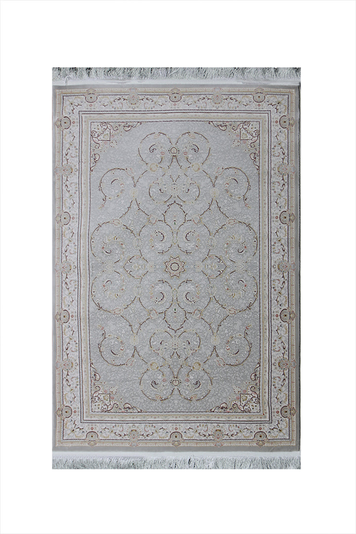 Iranian Premium Quality Authentic 1200 Rug - 3.3 x 4.9 FT - Gray - Resilient Construction for Long-Lasting Use