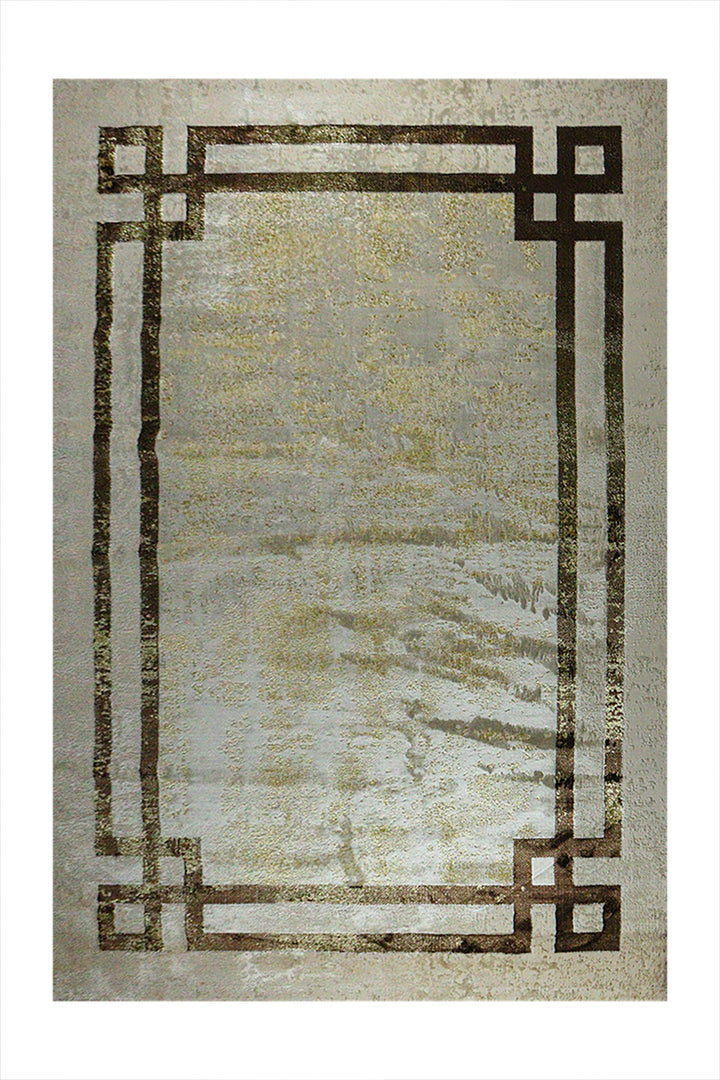 Turkish Modern Treasure Rug - 6.5 x 9.5 FT - Beige - Sleek and Minimalist for Chic Interiors