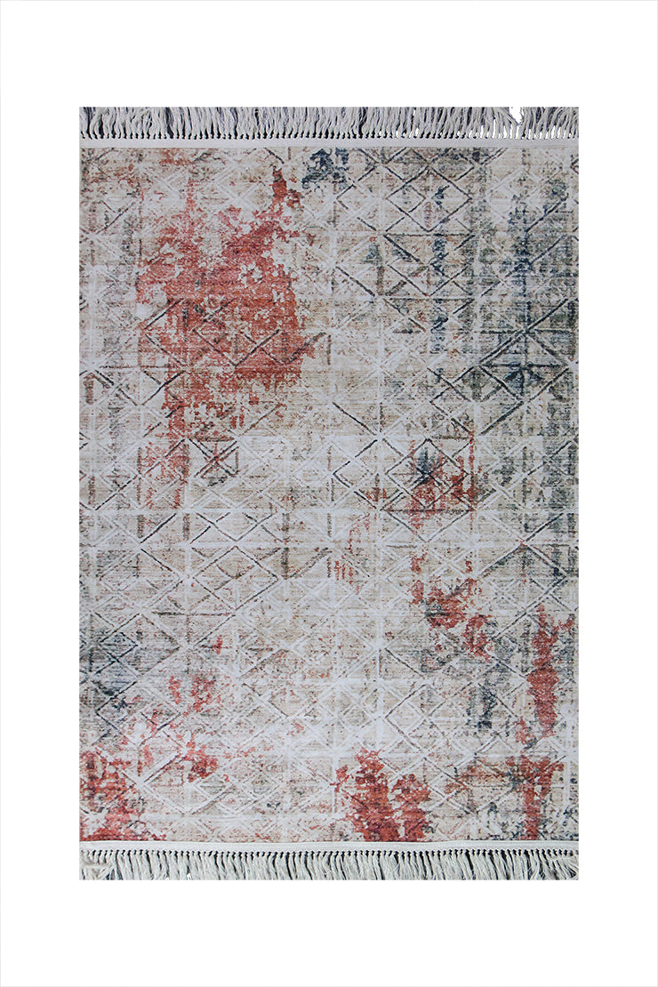 Traditional Printed Area Rug – 4 x 5.6 FT – Stylish, Durable & Anti-Slip