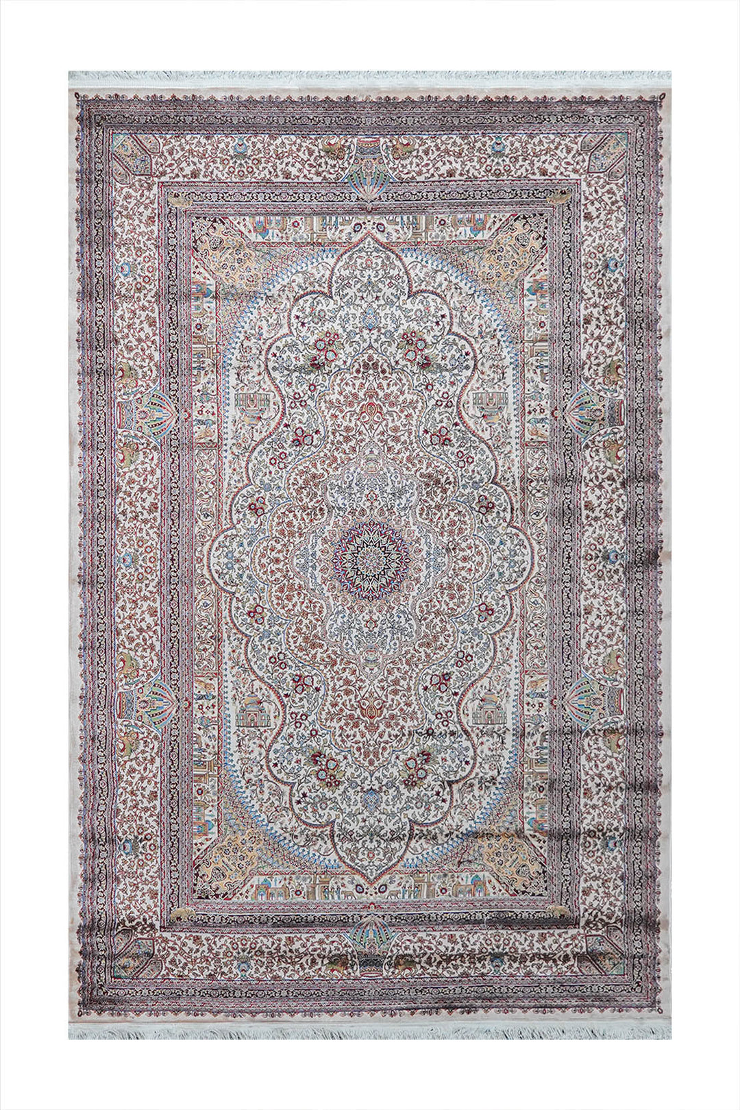 Premium Abrisham Persian Rug 1200 Reeds - Beige
