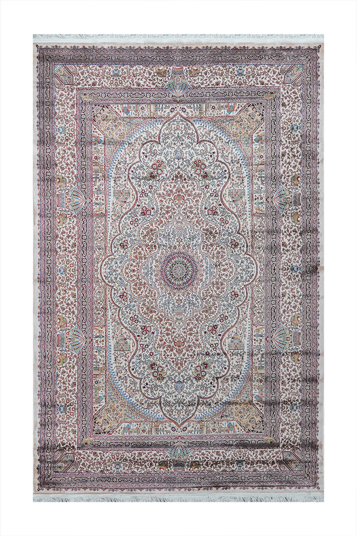 Premium Abrisham Persian Rug 1200 Reeds - Beige