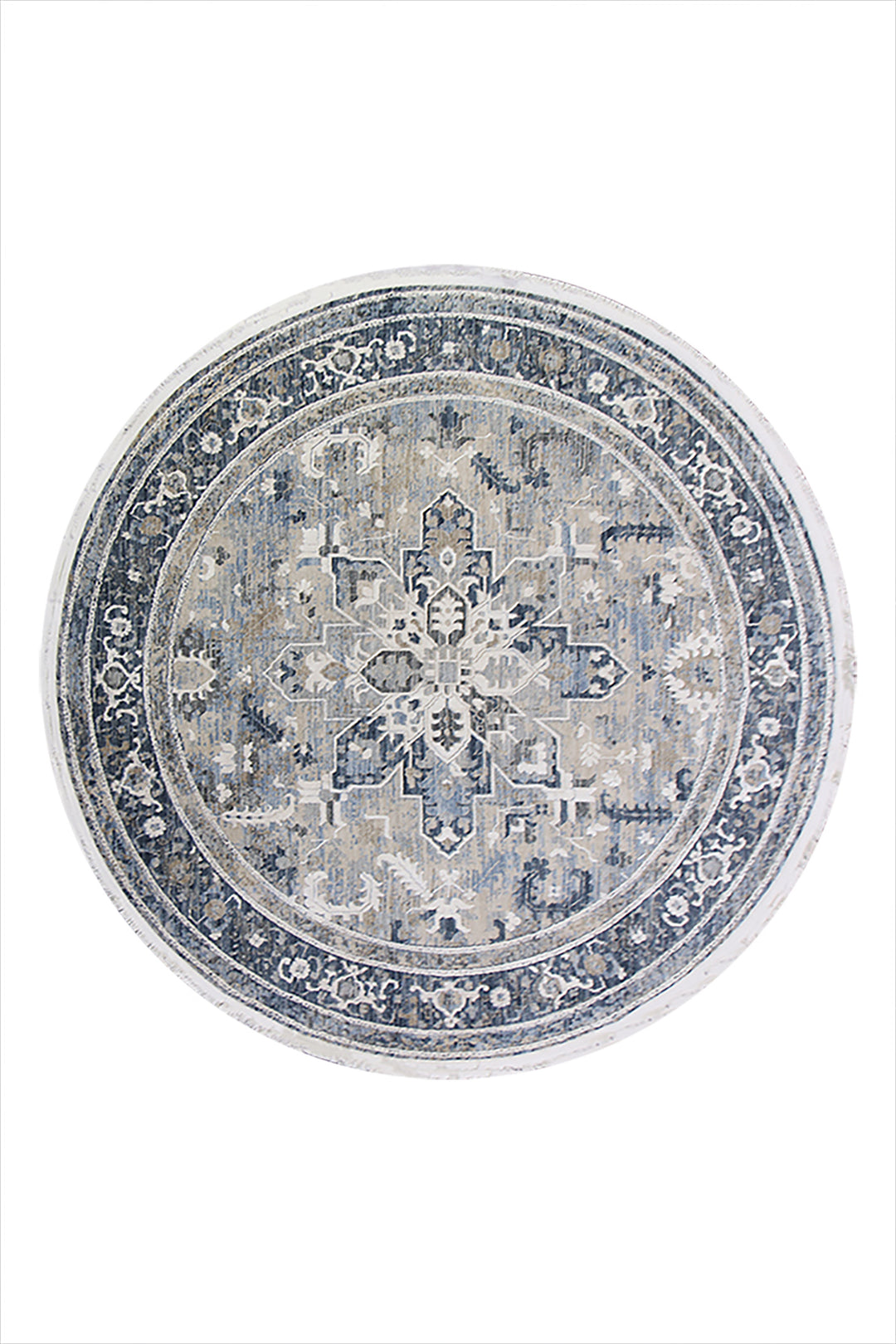 <p>Turkish Modern <strong>Elements Rug</strong>  - Blue - 5.2 x 5.2 FT</p>