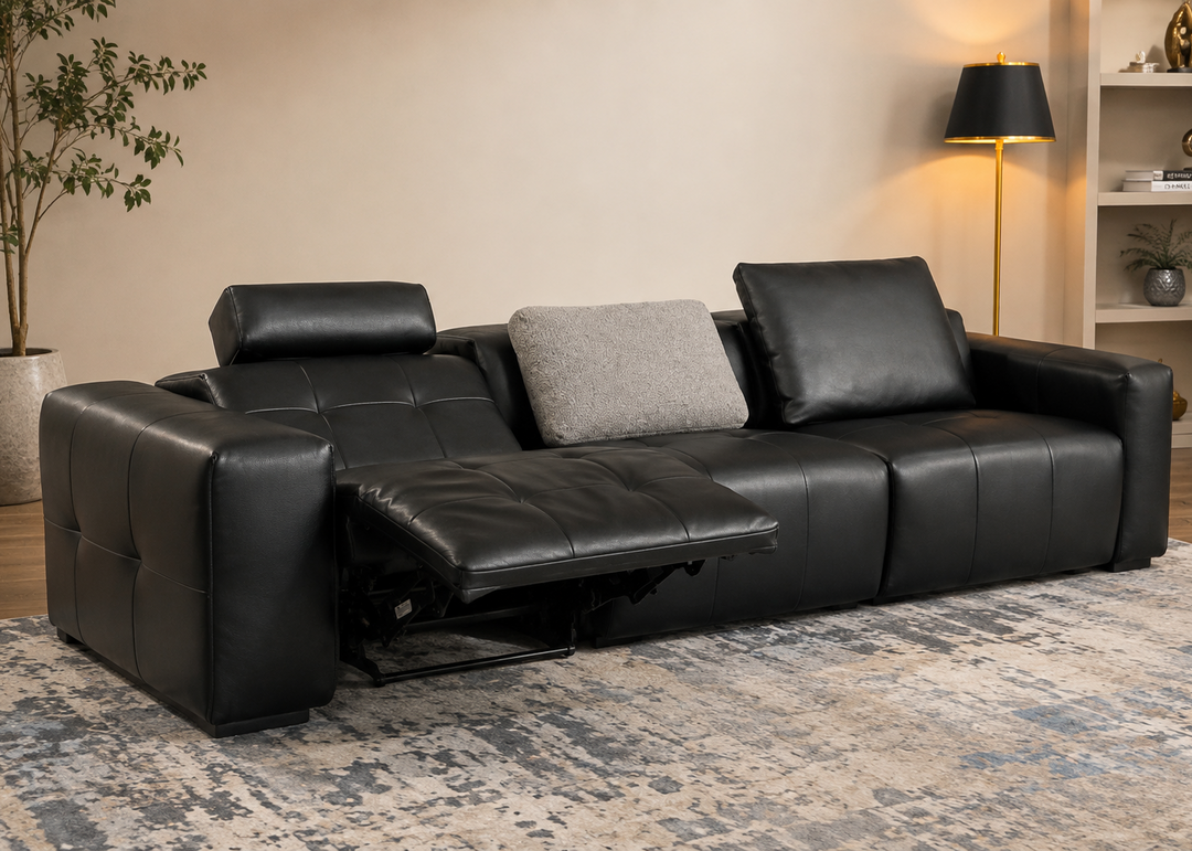 Imported Genuine Leather Recliner Sofa, 6070
