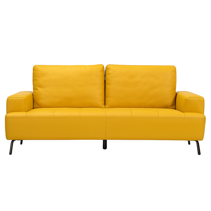 Imported Real Leather Sofa, Model No. ZM915