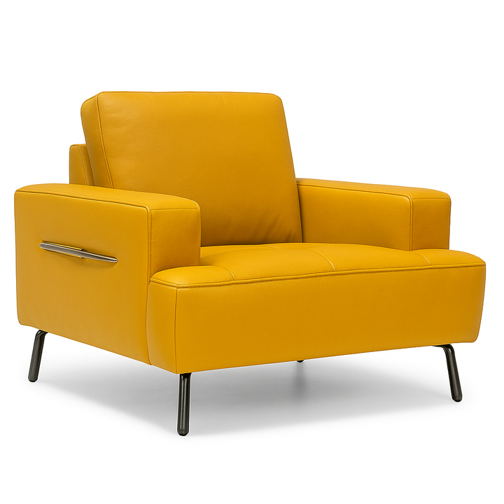Imported Real Leather Sofa, Model No. ZM915