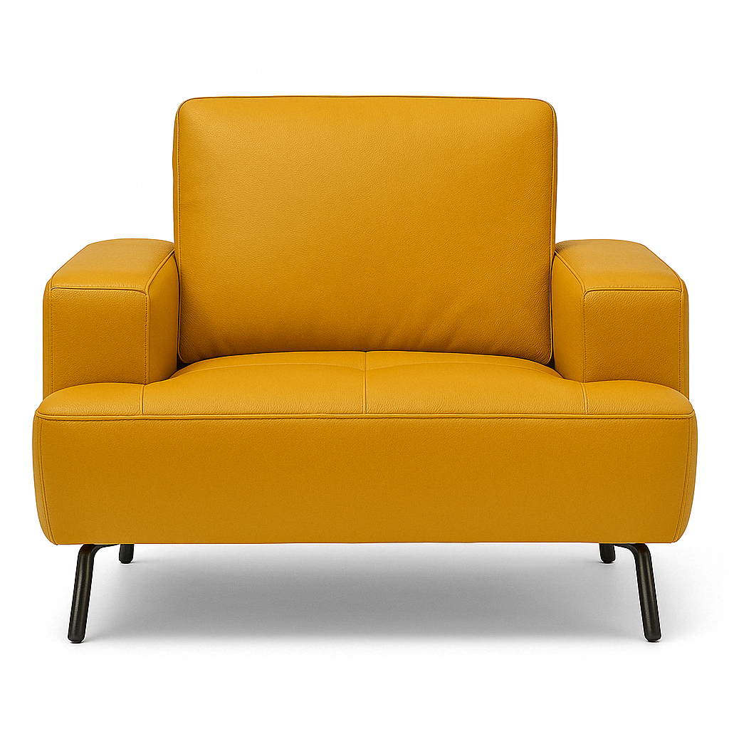 Imported Real Leather Sofa, Model No. ZM915