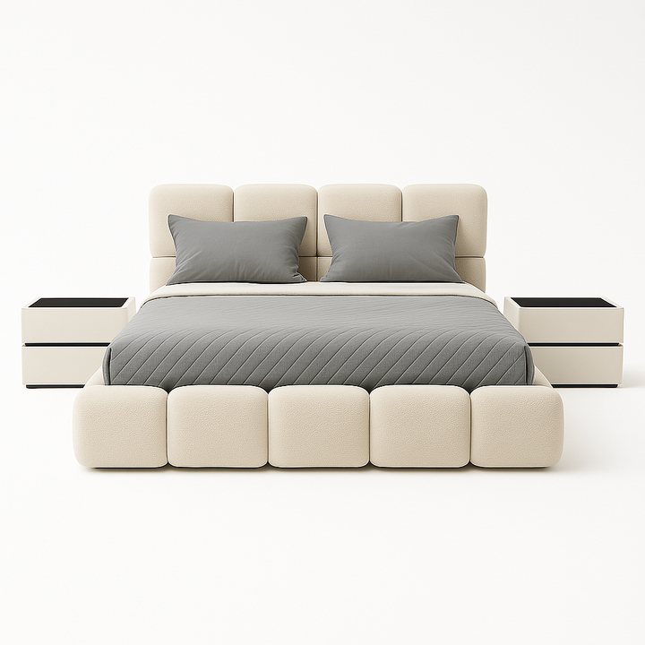 Modern King Size Teddy Bed With Side Tables