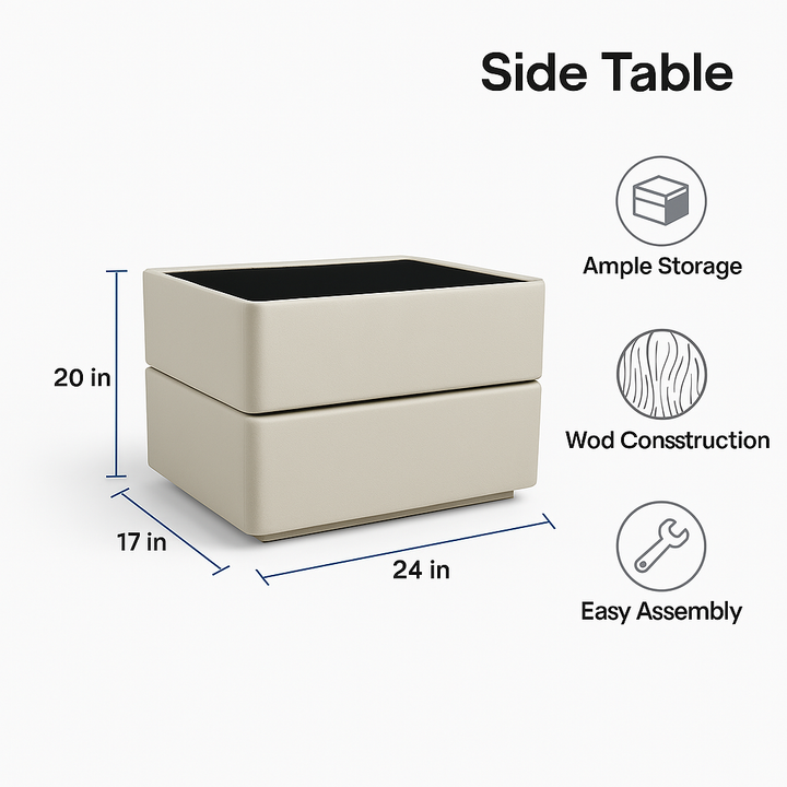 Modern King Size Teddy Bed With Side Tables