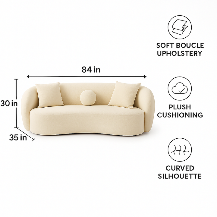 Modern Cloud Couch with Soft Boucle Upholstered, 7 Seaters Comfy Couch for Living Room Home Office