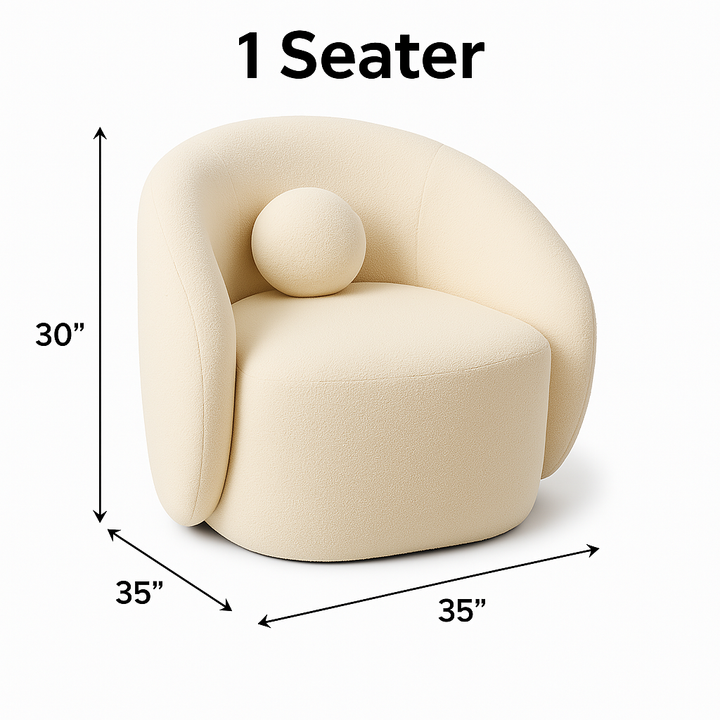 Modern Cloud Couch with Soft Boucle Upholstered, 7 Seaters Comfy Couch for Living Room Home Office