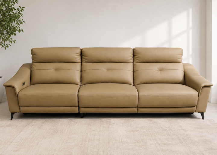 Imported Real Leather Recliner Sofa, 6075