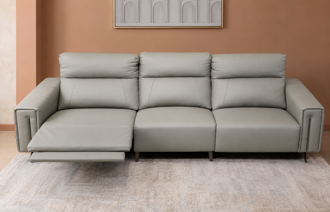 Imported Real Leather Recliner Sofa, 6088