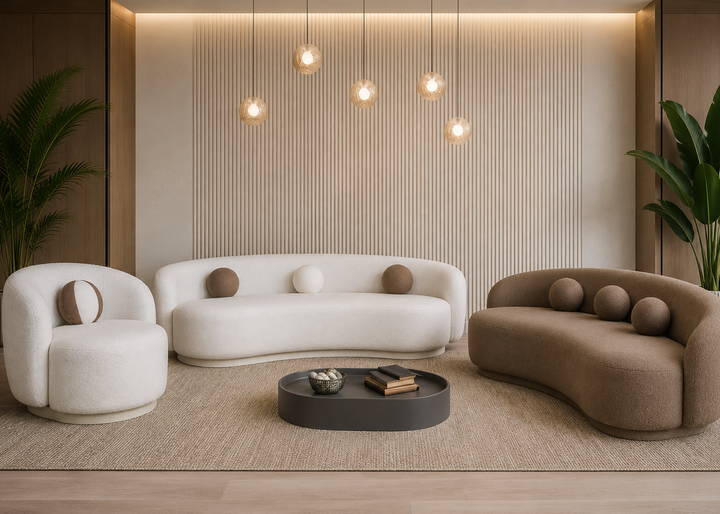Modern Boucle ARC Sofa