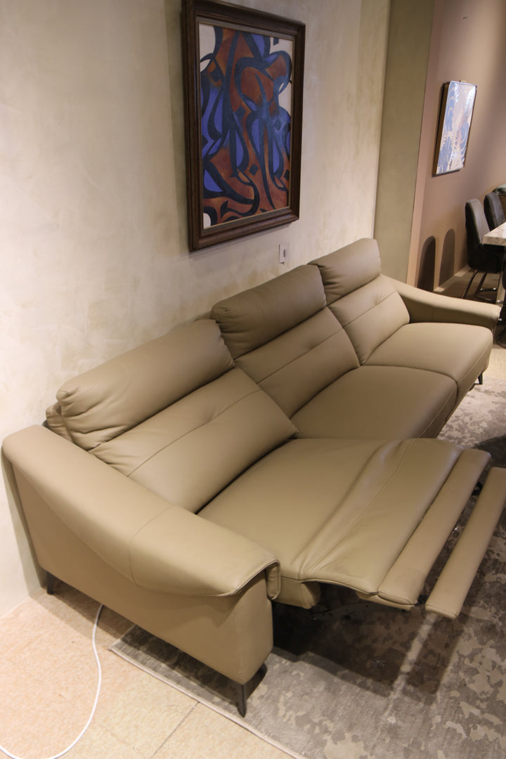 Imported Real Leather Recliner Sofa, Model No. 6075