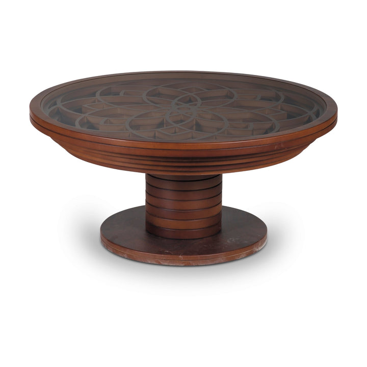 Almira Model - Turkish Natural Walnut Coated Center Table, Wooden Rustic, Room Furniture - V Surfaces
