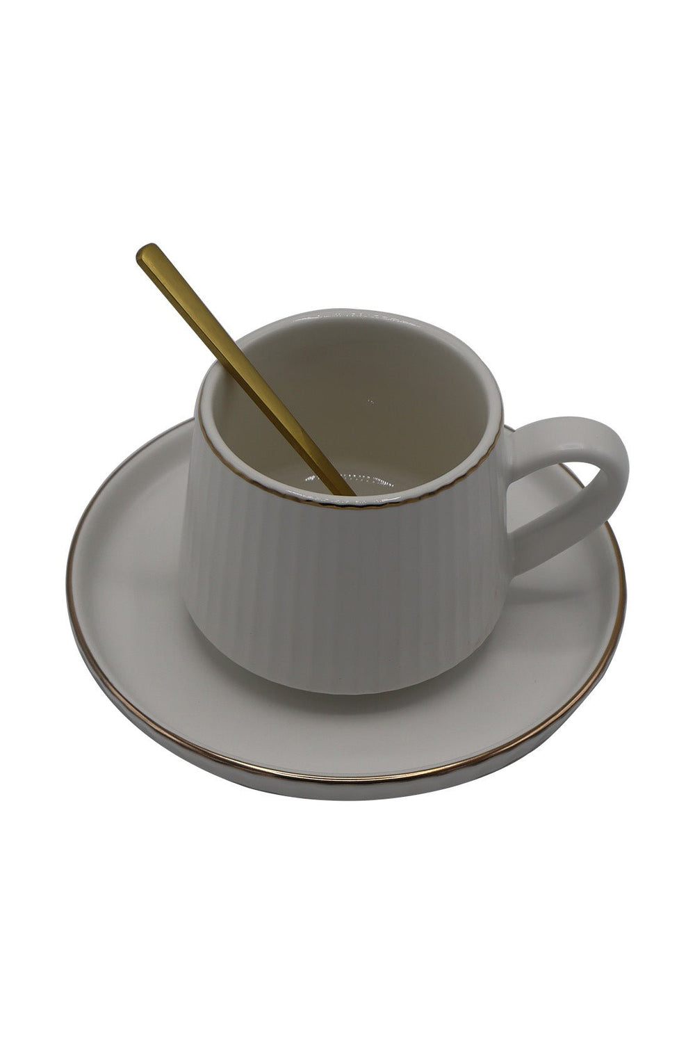 Ceramic Mug With Saucer White - V Surfaces